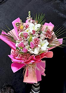 Vip Lilyum Pembe G�l Buket