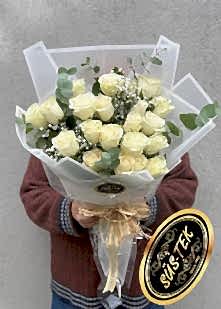 Beyaz G�l Buketi 21 Adet